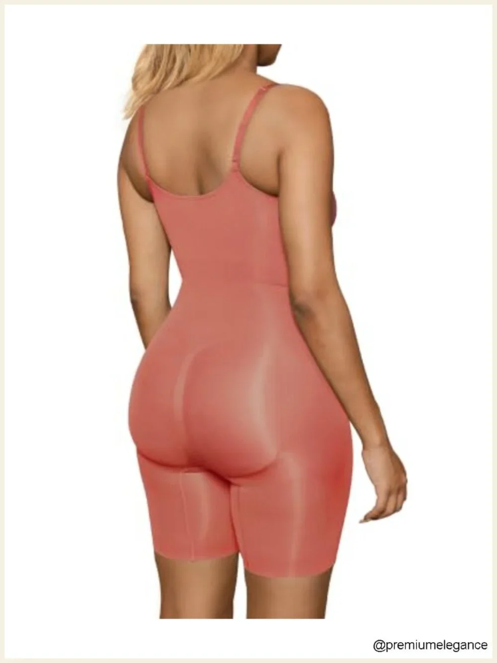 Seamless Tummy Control Bodysuit Shapewear Mid Thigh Shaper Open Gusset
